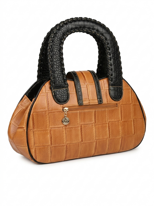 Elegant textured satchel handbag