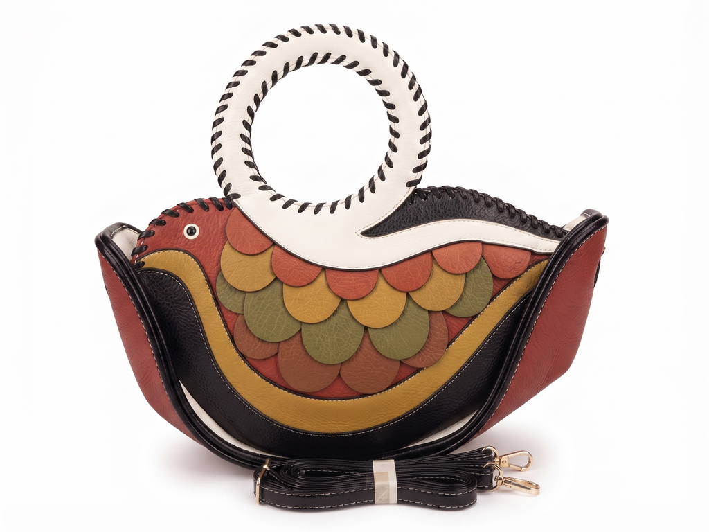 Women's Premium Swan Designer Handbag with Detachable Sling Strap