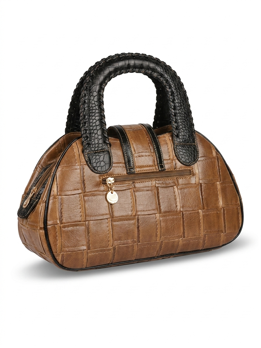 Elegant textured satchel handbag