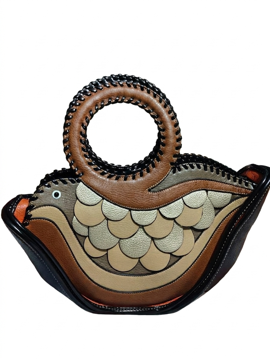 Women's Premium Swan Designer Handbag with Detachable Sling Strap
